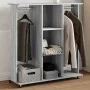 Sonoma grauer Kleiderschrank aus Holzwerkstoff auf Rädern 102x38x110 cm von , Aufbewahrung von Kleidung und Schränken - Ref: ...