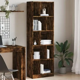 Estantería madera de ingeniería roble ahumado 57x28,5x174 cm by , Bookcases and shelves - Ref: Foro24-847993, Price: 90,16 €,...
