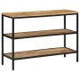 Solid mango wood rough console table 100x35x70 cm by , Side tables - Ref: Foro24-374073, Price: 119,94 €, Discount: %