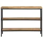 Solid mango wood rough console table 100x35x70 cm by , Side tables - Ref: Foro24-374073, Price: 119,94 €, Discount: %