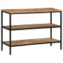 Solid mango wood rough console table 100x35x70 cm by , Side tables - Ref: Foro24-374073, Price: 119,94 €, Discount: %
