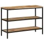 Solid mango wood rough console table 100x35x70 cm by , Side tables - Ref: Foro24-374073, Price: 119,94 €, Discount: %