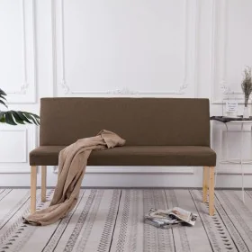 Polyester bench 139.5 cm brown by , Benches for halls and storage - Ref: Foro24-281336, Price: 215,66 €, Discount: %