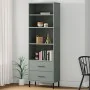 OSLO Bücherregal mit 2 Schubladen Massivholz grau 60x35x180 cm von , Bücherregale und Regale - Ref: Foro24-351007, Preis: 200...