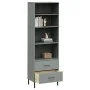 OSLO Bücherregal mit 2 Schubladen Massivholz grau 60x35x180 cm von , Bücherregale und Regale - Ref: Foro24-351007, Preis: 200...