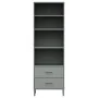 OSLO Bücherregal mit 2 Schubladen Massivholz grau 60x35x180 cm von , Bücherregale und Regale - Ref: Foro24-351007, Preis: 200...