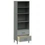 OSLO Bücherregal mit 2 Schubladen Massivholz grau 60x35x180 cm von , Bücherregale und Regale - Ref: Foro24-351007, Preis: 200...