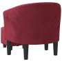 Sillón con taburete terciopelo rojo tinto de , Sillones - Ref: Foro24-356483, Precio: 169,48 €, Descuento: %