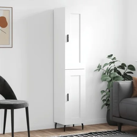 Aparador alto madera contrachapada blanco 34,5x34x180 cm de , Aparadores - Ref: Foro24-3200465, Precio: 108,71 €, Descuento: %