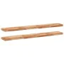 Floating shelf 2 pcs acacia wood finished oil 140x20x4 cm by , Shelves and shelves - Ref: Foro24-3279596, Price: 111,30 €, Di...