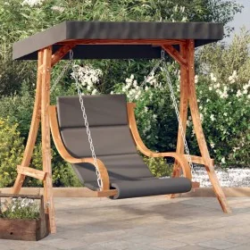 Columpio con cojín y toldo madera maciza de abeto de , Balancines de jardín - Ref: Foro24-3200630, Precio: 346,92 €, Descuent...