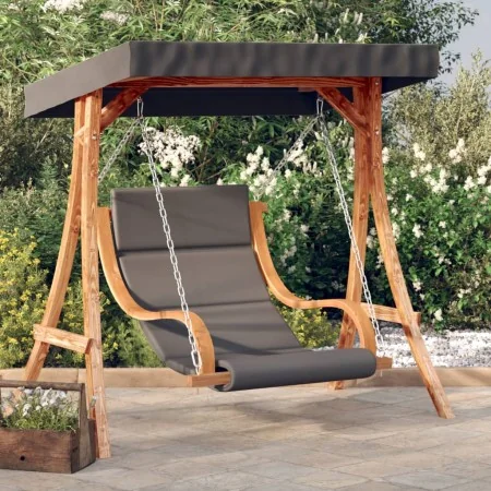 Schaukel mit Kissen und Markise massives Tannenholz von , Gartenwippen - Ref: Foro24-3200630, Preis: 346,53 €, Rabatt: %