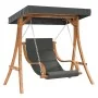 Swing with cushion and awning solid fir wood by , Garden rockers - Ref: Foro24-3200630, Price: 346,53 €, Discount: %