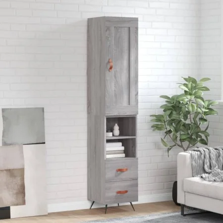 Aparador alto madera contrachapada gris Sonoma 34,5x34x180 cm von , Sideboards - Ref: Foro24-3200239, Preis: 106,58 €, Rabatt: %