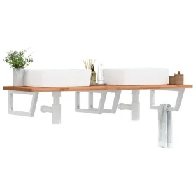 Wall-mounted washbasin shelf made of steel and solid beech wood by , bathroom vanities - Ref: Foro24-3302458, Price: 183,02 €...