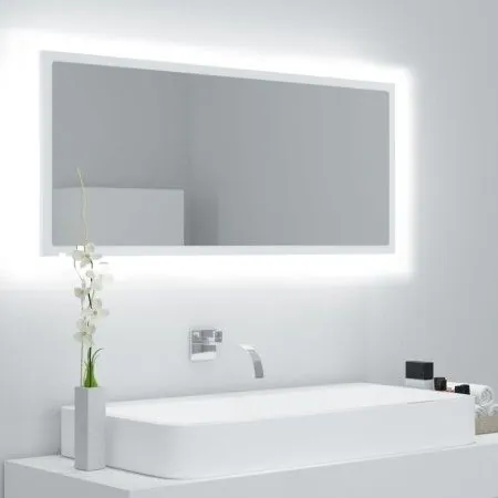 White acrylic LED bathroom mirror 100x8.5x37 cm by vidaXL, bathroom vanities - Ref: Foro24-804940, Price: 64,09 €, Discount: %