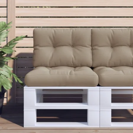 Cushion for sofa made of pallets in taupe gray fabric 60x40x12 cm by , Cushions for chairs and sofas - Ref: Foro24-360565, Pr...