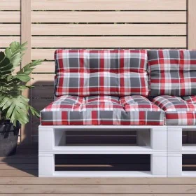 Red checkered fabric pallet sofa cushion 70x40x12 cm by , Cushions for chairs and sofas - Ref: Foro24-360592, Price: 20,70 €,...