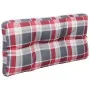 Red checkered fabric pallet sofa cushion 70x40x12 cm by , Cushions for chairs and sofas - Ref: Foro24-360592, Price: 20,70 €,...