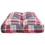 Red checkered fabric pallet sofa cushion 70x40x12 cm by , Cushions for chairs and sofas - Ref: Foro24-360592, Price: 20,70 €,...