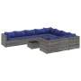 Set of 11 garden sofas and cushions synthetic rattan gray by , Garden sets - Ref: Foro24-3308343, Price: 734,66 €, Discount: %