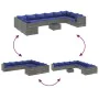 Set mit 11 Gartensofas und Kissen Kunstrattangrau von , Gartensets - Ref: Foro24-3308343, Preis: 768,96 €, Rabatt: %