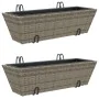 Pflanzgefäße mit Haken 2 Stück synthetisches Rattan grau von , Töpfe und Pflanzgefäße - Ref: Foro24-366403, Preis: 69,93 €, R...