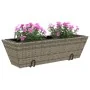 Planters with hooks 2 units synthetic rattan gray by , Pots and planters - Ref: Foro24-366403, Price: 69,54 €, Discount: %