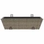 Planters with hooks 2 units synthetic rattan gray by , Pots and planters - Ref: Foro24-366403, Price: 69,54 €, Discount: %