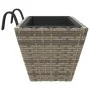 Planters with hooks 2 units synthetic rattan gray by , Pots and planters - Ref: Foro24-366403, Price: 69,54 €, Discount: %