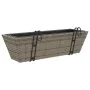 Planters with hooks 2 units synthetic rattan gray by , Pots and planters - Ref: Foro24-366403, Price: 69,54 €, Discount: %