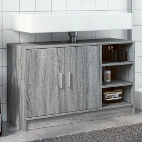 Sonoma grauer Spülenschrank aus Holzwerkstoff 90x29x55 cm von , Badezimmermöbel - Ref: Foro24-848127, Preis: 81,58 €, Rabatt: %