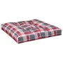 Cushion for pallet sofa red checkered fabric 80x80x12 cm by , Cushions for chairs and sofas - Ref: Foro24-360504, Price: 31,6...