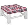 Cushion for pallet sofa red checkered fabric 80x80x12 cm by , Cushions for chairs and sofas - Ref: Foro24-360504, Price: 31,6...