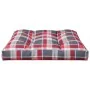 Cushion for pallet sofa red checkered fabric 80x80x12 cm by , Cushions for chairs and sofas - Ref: Foro24-360504, Price: 31,6...
