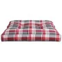 Cushion for pallet sofa red checkered fabric 80x80x12 cm by , Cushions for chairs and sofas - Ref: Foro24-360504, Price: 31,6...