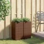 Planters 2 units synthetic rattan brown 30x30x60 cm by , Pots and planters - Ref: Foro24-3210517, Price: 94,69 €, Discount: %