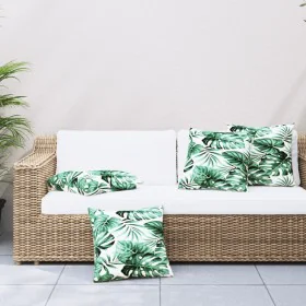 Sofa cushions 4 units leaf print fabric 60x60 cm by , Cushions for chairs and sofas - Ref: Foro24-360415, Price: 53,85 €, Dis...