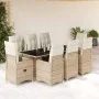 Set aus Gartentisch und Stühlen 5 Stück und Kissen PE Rattan beige von , Gartensets - Ref: Foro24-3277105, Preis: 1,00 €, Rab...
