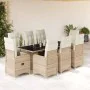 Set of garden table and chairs 5 pcs and cushions PE rattan beige by , Garden sets - Ref: Foro24-3277105, Price: 1,00 €, Disc...