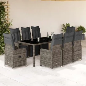 9-piece garden table and chairs and cushions synthetic rattan gray by , Garden sets - Ref: Foro24-3277170, Price: 1,00 €, Dis...