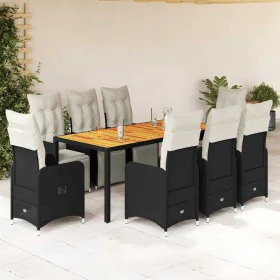 Set mit 9 Gartentisch und Stühlen und Kissen PE Rattan schwarz von , Gartensets - Ref: Foro24-3277132, Preis: 1,00 €, Rabatt: %