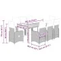 Set of 9 garden table and chairs and cushions PE rattan black by , Garden sets - Ref: Foro24-3277132, Price: 1,00 €, Discount: %