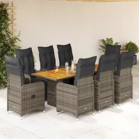 9-piece garden table and chairs and cushions synthetic rattan gray by , Garden sets - Ref: Foro24-3277164, Price: 1,00 €, Dis...