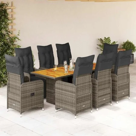 9-piece garden table and chairs and cushions synthetic rattan gray by , Garden sets - Ref: Foro24-3277164, Price: 1,00 €, Dis...