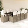 Set de mesa y sillas de jardín 11 pzas y cojines ratán PE beige by , Garden sets - Ref: Foro24-3277288, Price: 1,00 €, Discou...