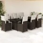 Set de mesa y sillas jardín 9 piezas y cojines ratán PE marrón by , Garden sets - Ref: Foro24-3277297, Price: 1,00 €, Discoun...
