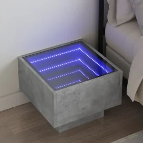 Mesita de noche con Infinity LED gris hormigón 40x40x30 cm de , Mesitas de noche - Ref: Foro24-3284066, Precio: 81,90 €, Desc...