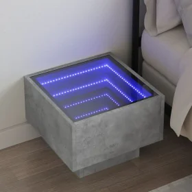 Nachttisch mit Infinity LED grauer Beton 40x40x30 cm von , Nachttische - Ref: Foro24-3284066, Preis: 81,90 €, Rabatt: %