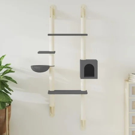 Árbol rascador para gatos de pared gris oscuro 180 cm de , Mobiliario para gatos - Ref: Foro24-172403, Precio: 73,00 €, Descu...